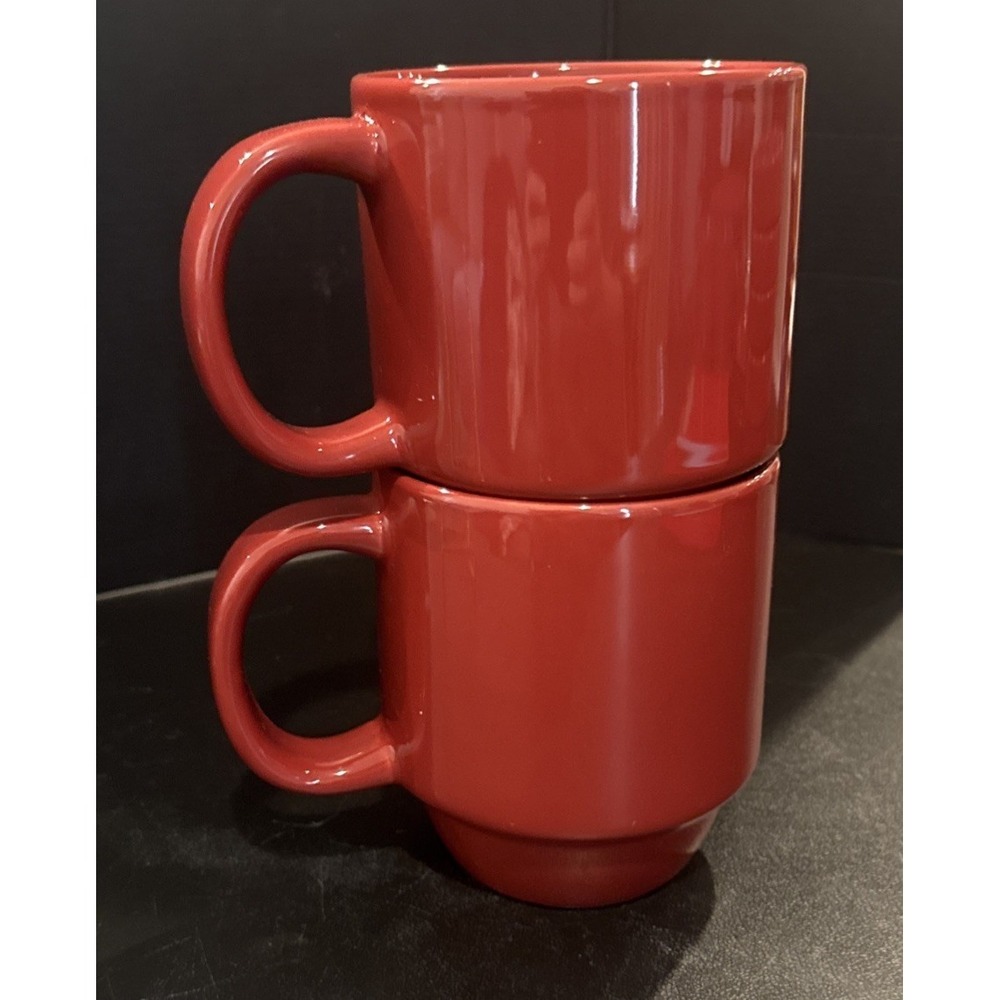 Mainstays Red Stackables Stoneware Coffee Mug‎ Mugs Set Of 2